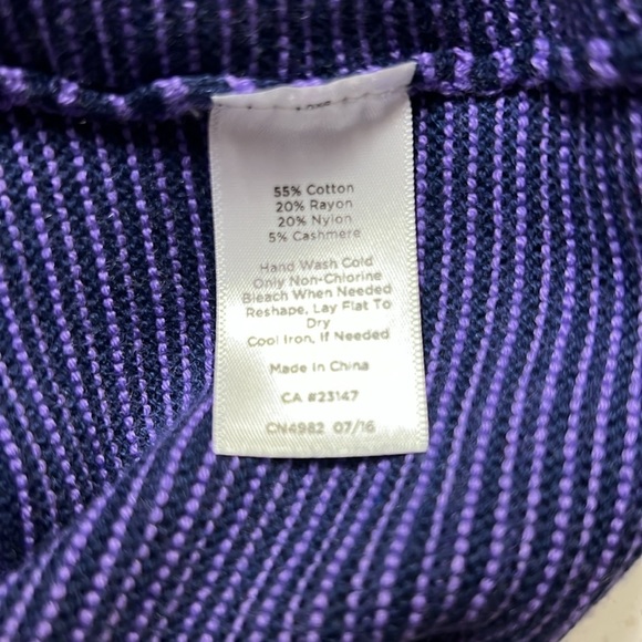 Talbots Striped Blue and Purple Sweater - Picture 6 of 6